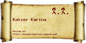 Katzer Karina névjegykártya